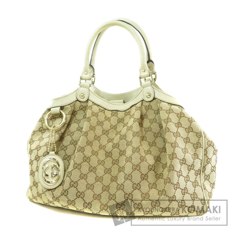Gucci Sukey Tote featuring beige GG canvas leather Cream